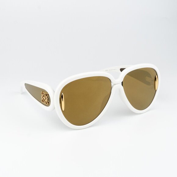 Loewe X PAULA'S IBIZA Women Sunglasses White Brown Mirror Pilot LW40132I 25G - Picture 3 of 9